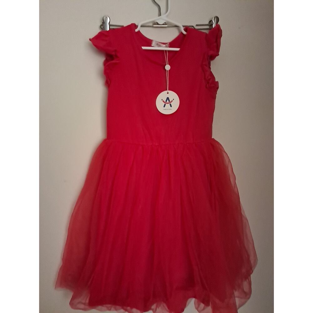 Arshiner Girls Dress 5 - 6 Years. Red Color